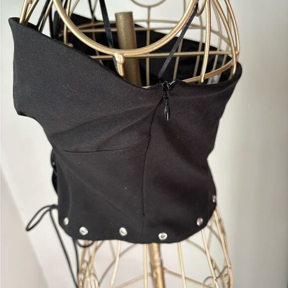 Princess Polly black lace up corset style crop top size 6 - Picture 9 of 15
